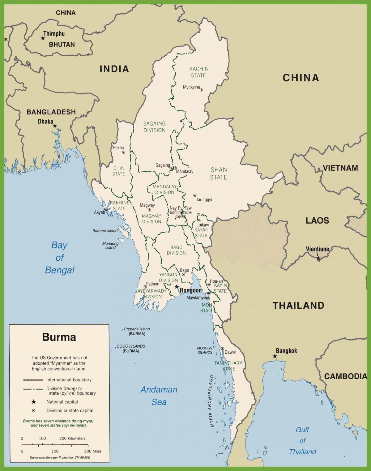 Birma politiskā karte