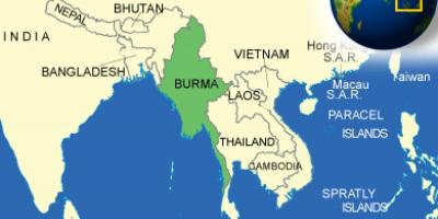 Birma un Mjanmas karte