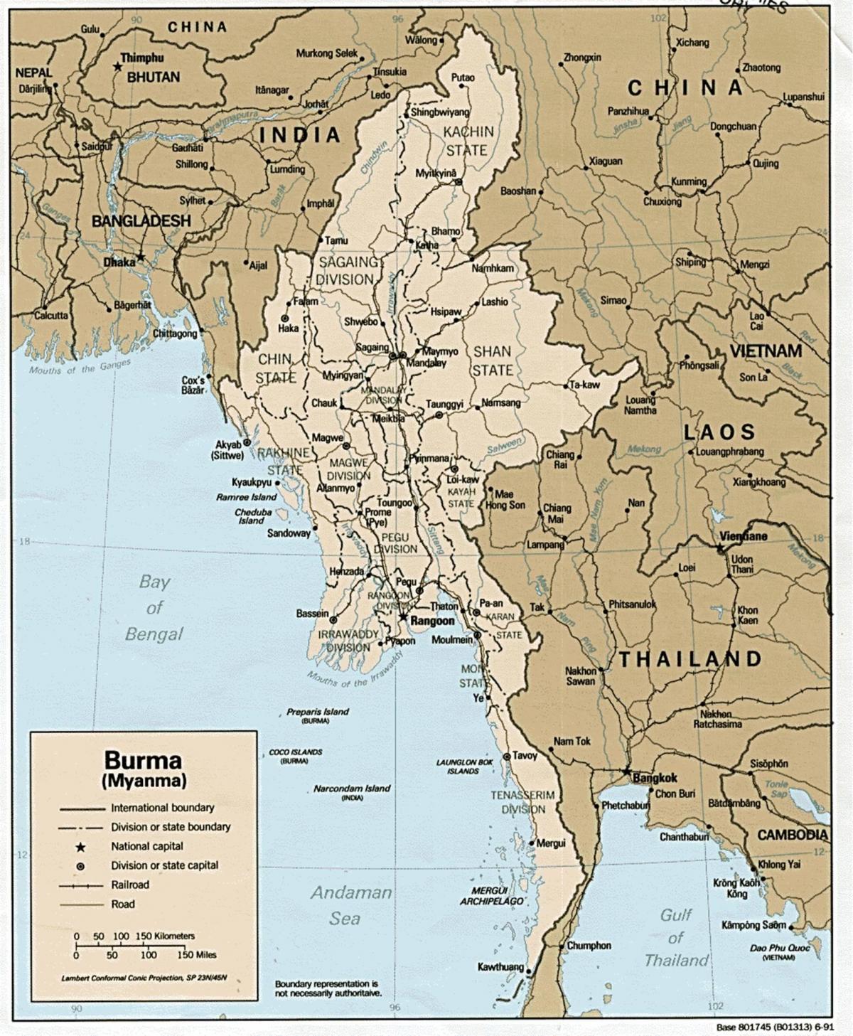 yangon Birmu karte