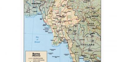 Kartes Mjanmas ar pilsētām